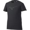 Mizuno Тренировочная одежда с графикой, с большим логотипом команды в тон, черная, размер 32MA0514, футболка, влагоотводящая, быстросохнущая, модель, меланж, M,
