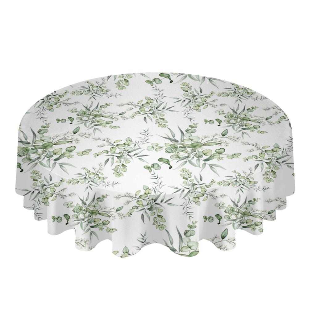 Весенние листья эвкалипта круглая скатерть водонепроницаемая скатерть для украшения свадебного стола крышка обеденного стола