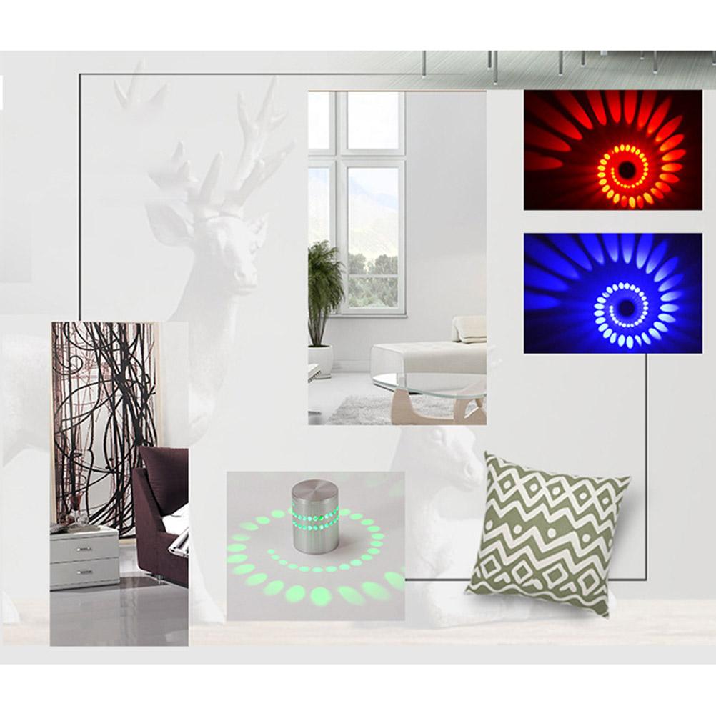 3 Вт RGB светодиодный настенный светильник Лампа Спиральное отверстие Светящееся освещение Бра с контроллером для KTV Бара