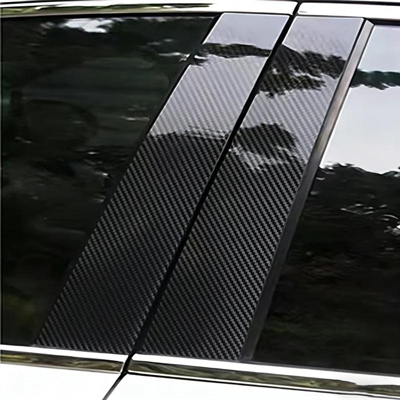 6Pcs For BMW 3 Series E46 4-door Sedan Saloon 1998-2004 2005 Door Window Pillar Posts Trim Molding Cover Stickers Accessories