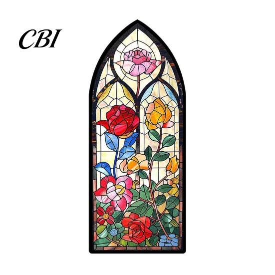 Rose Design Bookmark Stained Glass Flower Bookmark, Floral Acrylic Suncatcher Lightweight Plant Book Page Marker, Gifts for Bookish, Women Retro Style