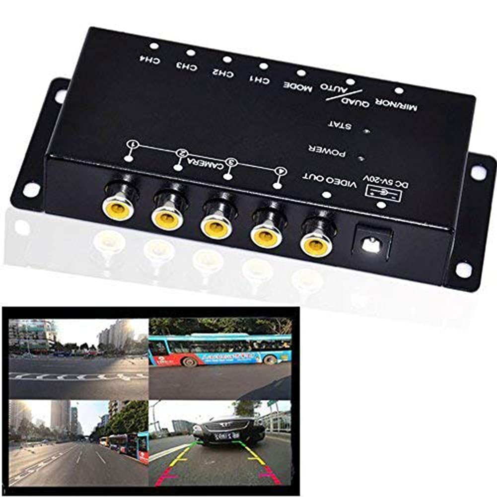 Wayfeng Splitter Infrared Control Video Control Car Camera Image Switch Combiner Box Front Rear Parking Camera Box for Left and Right Display WFAuto