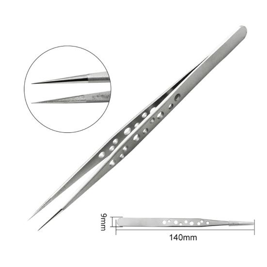 Stainless Steel Electronics Precision Curved/Straight Tip Tweezers Repair Tool