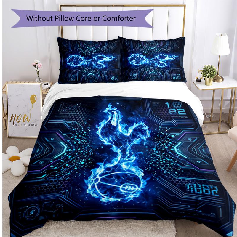 Tottenham Hotspur Pattern Printed 3PCS Bedding Set Soft Skin-Friendly Washable Duvet Cover & Pillowcases Set All Season Bedroom