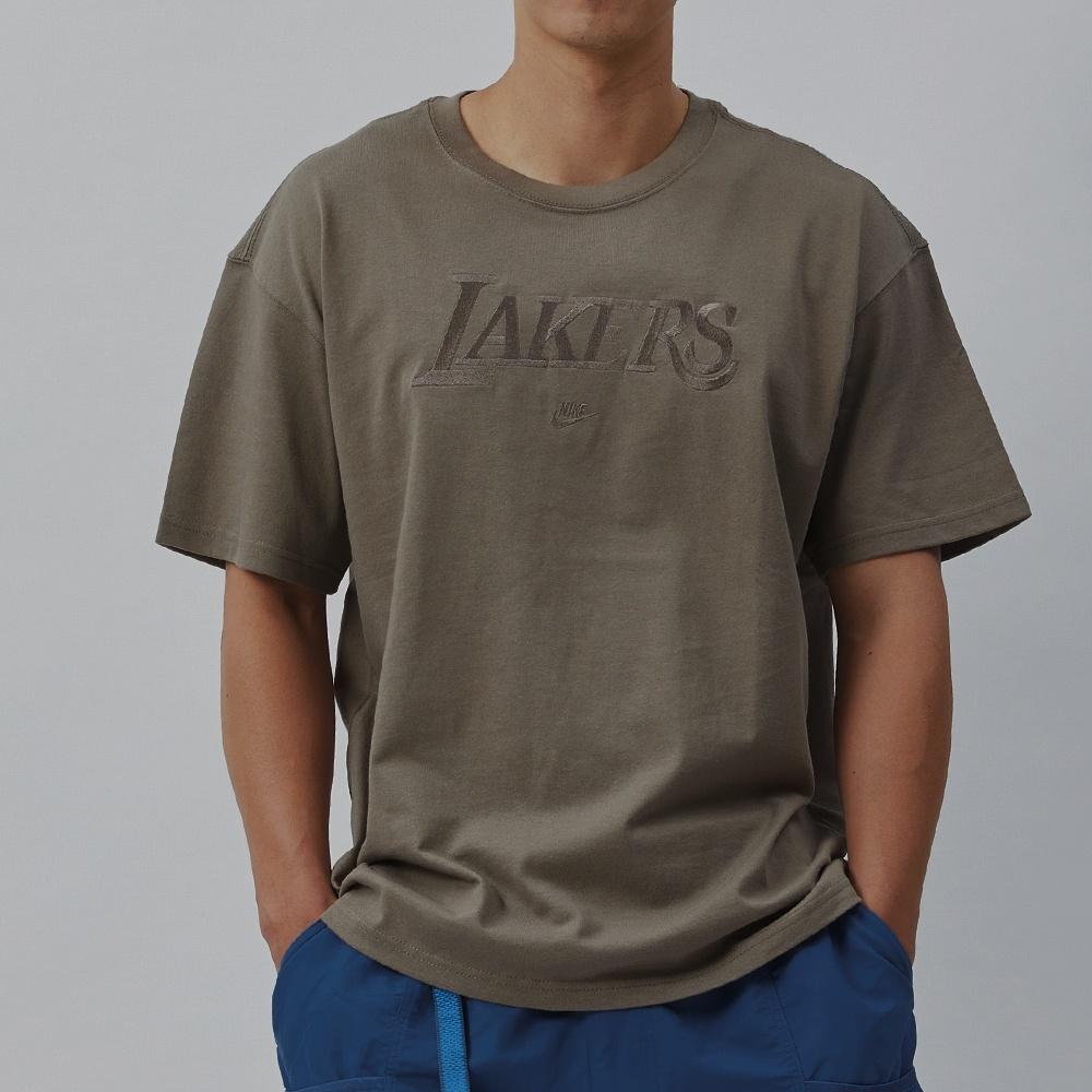 Nike Футболка X NBA Los Angeles Lakers однотонная свободная с коротким рукавом и вышивкой, мужская, коричневая FJ0572-040