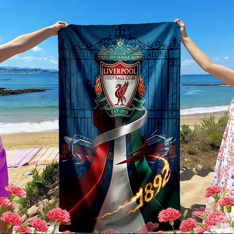 Liverpool Football Club Print Beach Towel, Versatile Lightweight Absorbent Beach Towel for Pool Surf Yoga Bathroom, Perfect Birthday Holiday Gift