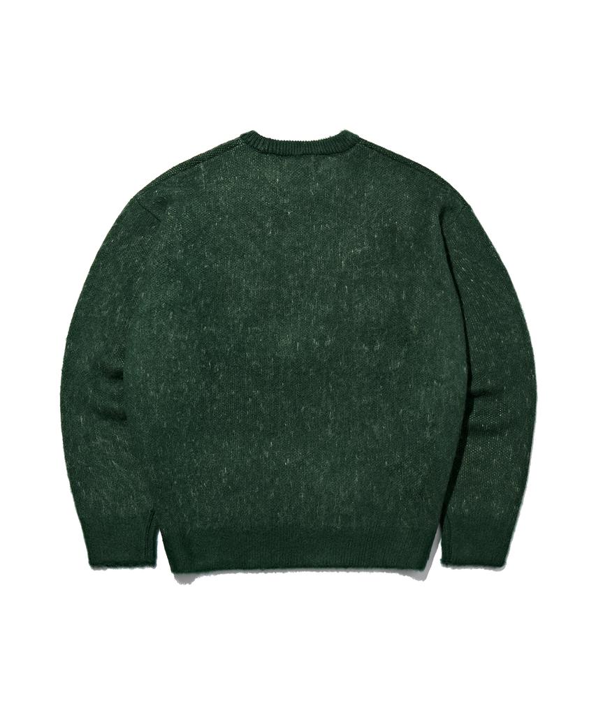 DISCUS ATHLETIC Gothic Logo Jacquard Knit Sweater Green