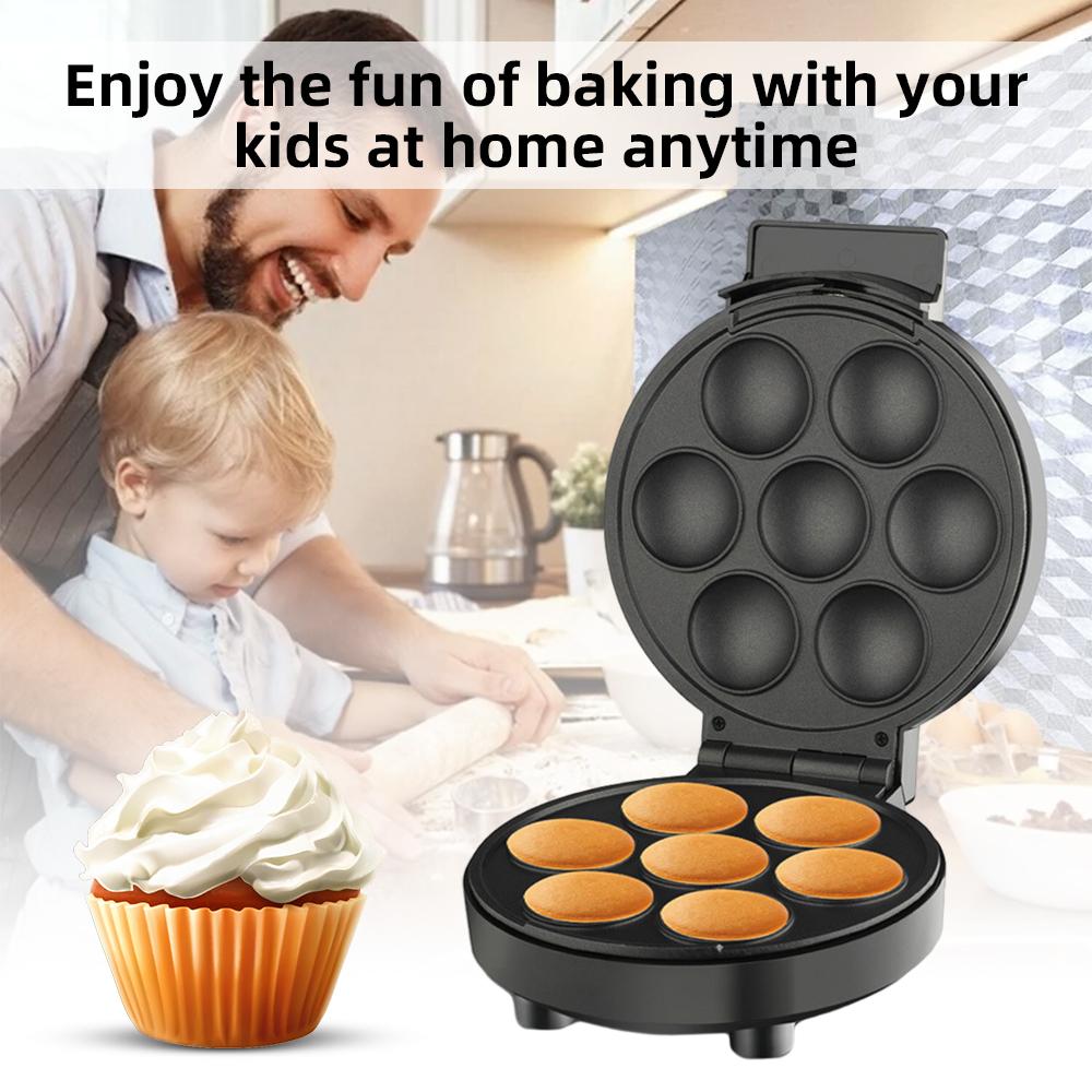 Бытовая машина для приготовления кексов, электрическая машина для приготовления кексов, 1000 Вт, машина для изготовления кексов с антипригарной поверхностью, на 6 чашек