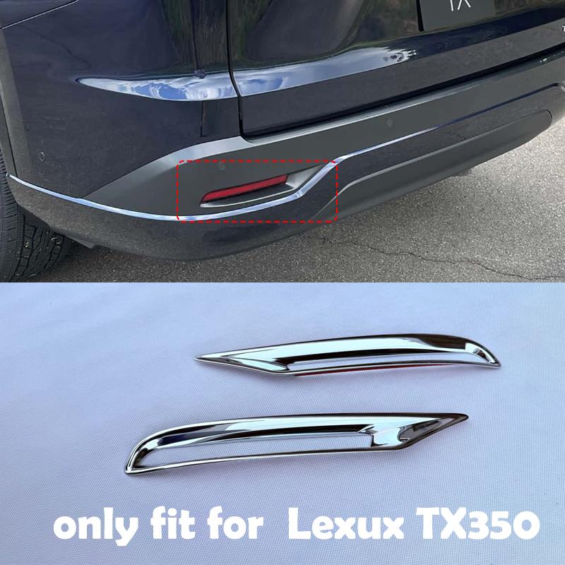For Lexus TX TX350 2024 2025 ABS chrome Front Rear Fog Light Foglamp Cover Exterior Bumper Lamp Trim Molding Garnish Frame