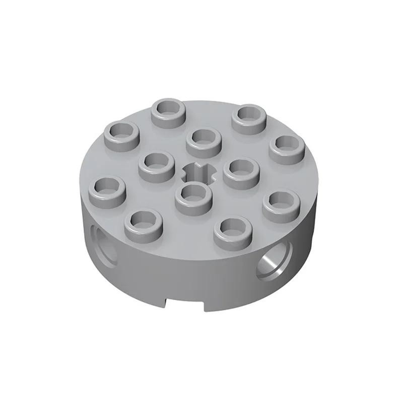 MOC 10PCS Puzzle Particle 6222 Round 4x4 With Side Building Blocks Pin Holes And Axle Bricks Toy Children Kid Gift Dropshipping