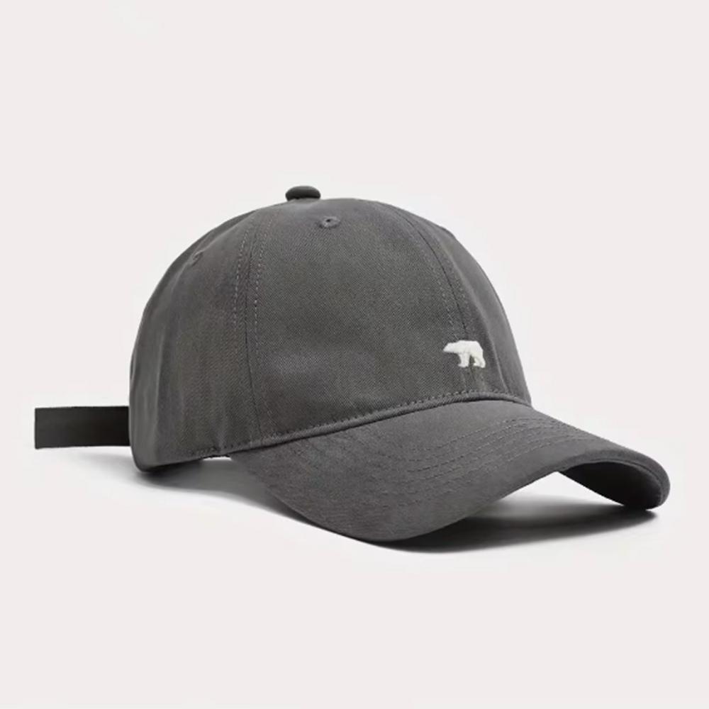 Fashionable Retro Polar Bear Embroidered Baseball Cap For Women Japanese Style Versatile Big Head Circumference Duckbill Cap
