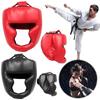 Full-Covered Boxing Helmet PU Leather Karate Head Guard Taekwondo Head Gear Kickboxing