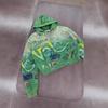 2026 Womens Loose Fit Zip Hoodie American Graffiti Print Casual Sweatshirt Teens
