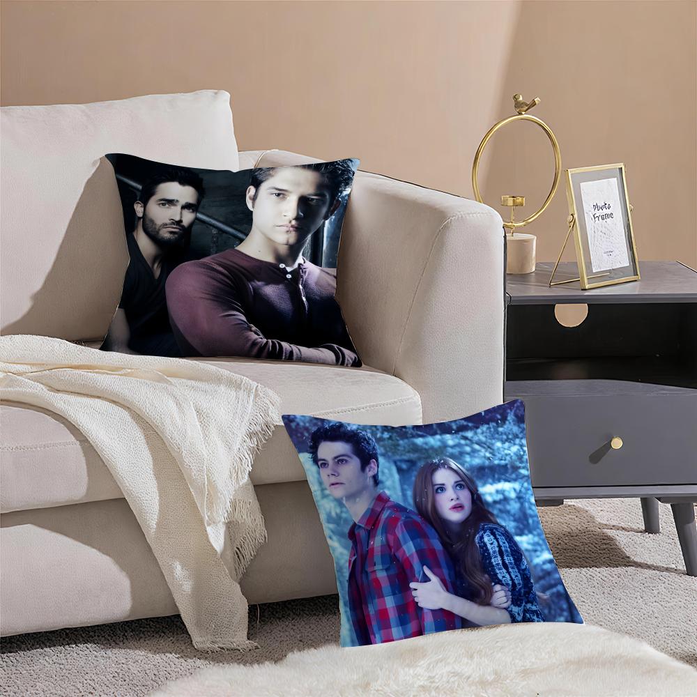 Supernatural Teen American TV TTeen Wolf Cushion Cover Throw Pillow Cover Hidden Button Durable Polyester Chair Cushion