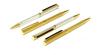 Brass hexagonal rotating engraved ballpoint pen and mechanical set of in a gold pencil, 2, high-quality box, K7-6KS-1-K