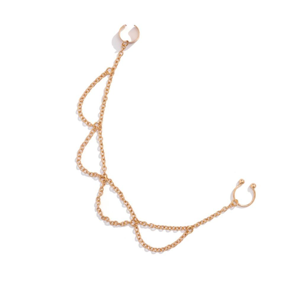 Temperament Piercing Jewelry Women Earrings New Imitation Pearl Butterfly Tassel Chain