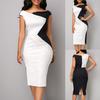 Clothing For Women Plus Size Color Block Sleeveless Irregular Bodycon Midi Dress