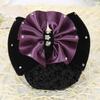 1Pcs Bowknot Net Bun Hair Cover Satin Bow Bun Crochet Net Durable Elastic Hairnet  for Women