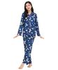 Usahana Shirt Powder Long Long Top and Bottom Room Loungewear [SAZAC] Pajamas, Stretch, Women's, Sleeves, Pants, Set, Wear, (Navy/M/SAN1914)