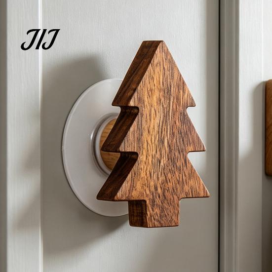 Rental Friendly Hangers Wooden Wall Hook, Cartoon Decorative Space Saving Hanger, Entryway Coat Racks Two Installation Ways Organizer for Bedroom And