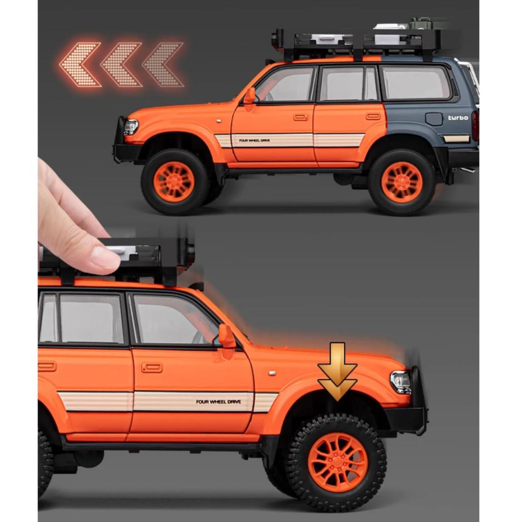 Масштаб 1/24 Toyota Land Cruiser LC80 внедорожник литая модель из сплава внедорожник коллекционная хобби-модель украшения подарок для друга мальчика дисплей