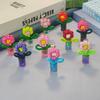 Adorable Handwoven Flower Keychain Mini Potted Vase Plant Charm Pendant for Girls Bag Accessory