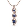 Blue Sapphire Spiral Necklace- Sterling Silver