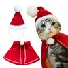 Comfortable Christmas Pet Cloak Adjustable Pet Xmas Hat Pet Christmas Cloak Dress Up  for Christmas