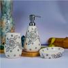 Premium Ceramic Bathroom Accessories Set of 3 | Modern Luxury Bath Set with 300ml Soap Dispenser, Toothbrush Holder & Soap Dish | Home Decor Items