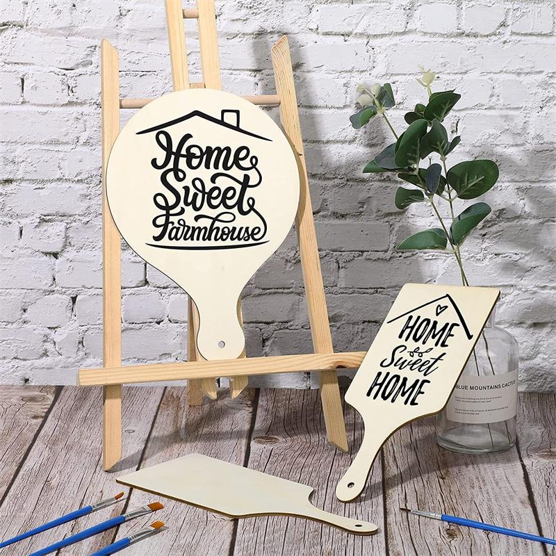 3/6/10Pcs Wooden Mini Cutting Board Unfinished Wood Craft Board Christmas Children DIY Graffiti Painting Blank Chopping Board