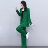 Женские костюмы-двойки, повседневный блейзер с длинным рукавом и брюки, деловые наряды, формальные комплекты для офисной работы