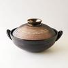 Minosarara Bizen-style Gold-painted Earthenware Pot, Size 8, Serves 2-3, Open-Heat Cooking, Made In Japan, Banko Ware