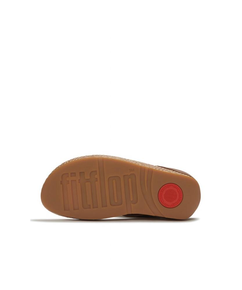 Женские сандалии Fitflop Lulu Lux с графическим плетением и кожаными ремешками на пальцы - Глубокий загар (Ft64K2T30C)