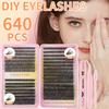 640 Tufts Of D-Curve Single Tufts Of False Eyelashes Segmented Grafting 10-16Mmdiy Thick Eyelashes