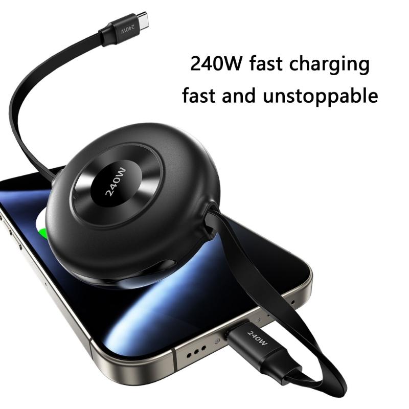 Высокомощный 240 Вт кабель USB C - C выдвижной для телефона, игрового контроллера, быстрая зарядка, синхронизация, эффективная передача данных
