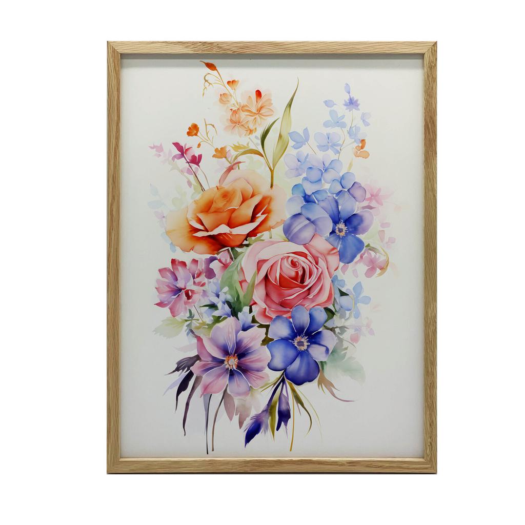 Ethereal Garden Bouquet Ethereal Garden Bouquet, 30X40 Cm, Dark Brown Wooden Frame, 230 Gsm Matte Paper