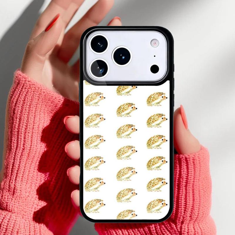 Kawaii Hedgehog Heart Phone Case for iPhone 17 16 15 14 13 Pro Max Back Cover for 12 11 Pro Coque