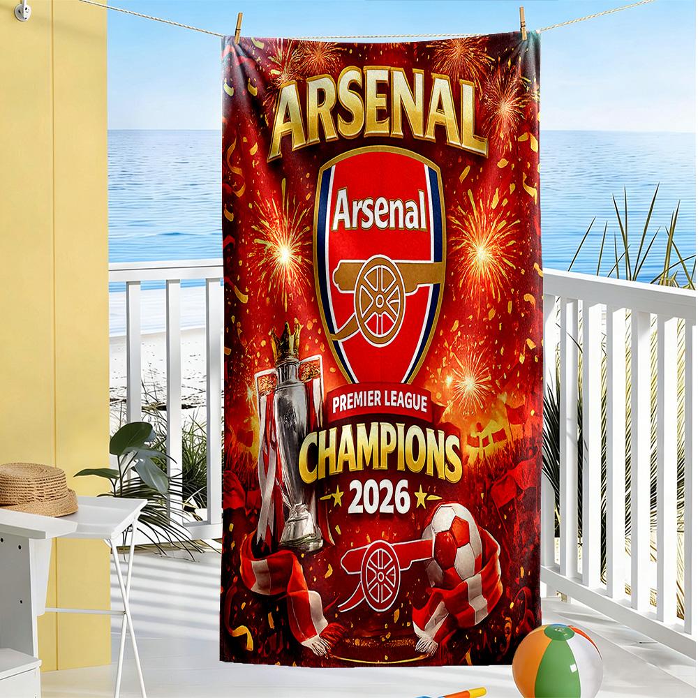 Пляжное полотенце Arsenal Мягкое Прочное Быстросохнущее Удобное Легкое Подходит для Спорта, Путешествий, Плавания, Йоги, Ванной Комнаты, Пляжа и Бассейна