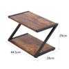 Printer Copier Stand Storage Shelf Rustic Bookshelf Heavy Duty Rack Sturdy Wood for Home Small Space Tabletop Office Scanner