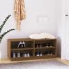 VidaXL Shoe Cabinet Honey Brown 110x34x45cm Solid Pine Wood