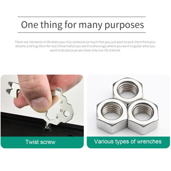 Outdoor Bottle Opener Portable Wear-resistant Outdoor Gear EDC Keychain Multi-Tool Wrench for Daily Use