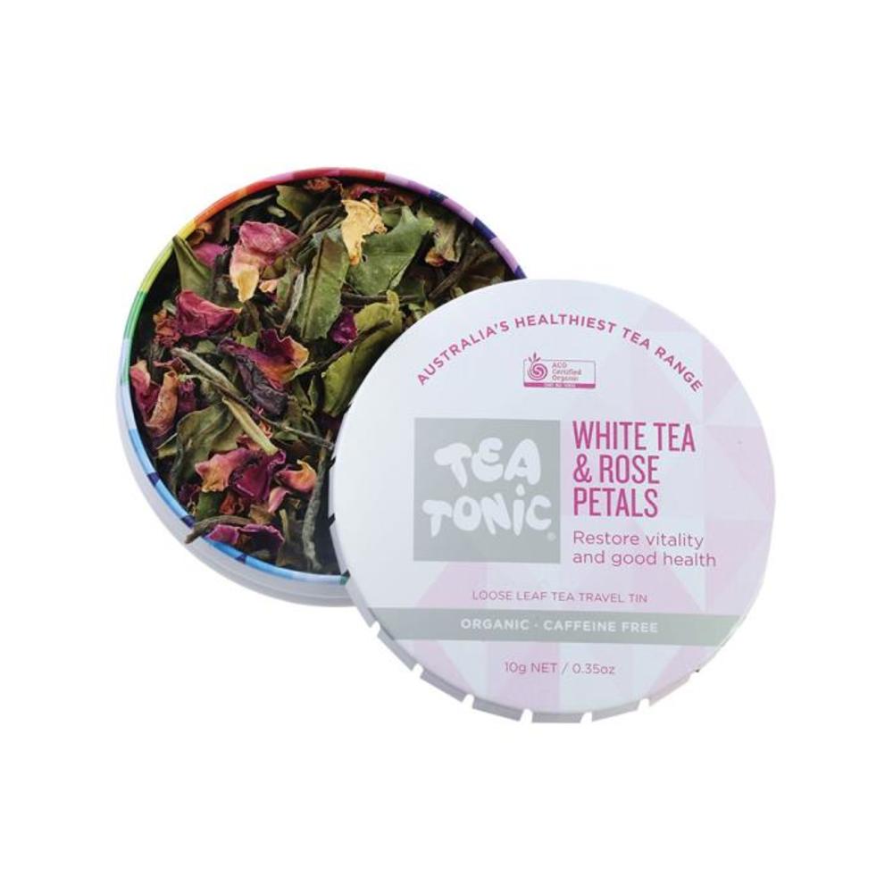 Tea Tonic Organic White Tea & Rose Petals Tea Travel Tin 10g