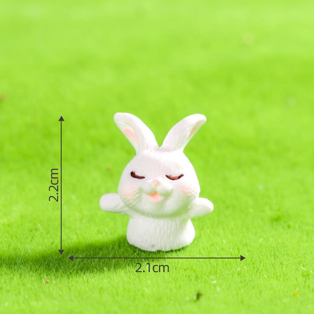 Cartoon Rabbit Desktop Ornament: Cute Resin Decoration for Home and Garden Crafts