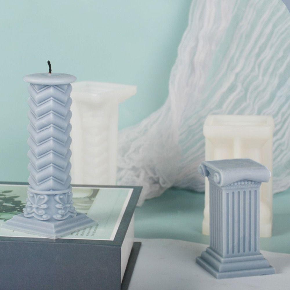 Принадлежности Инструменты для лепки из глины ручной работы Силиконовая римская колонна 3D-арт Восковая форма Форма для торта из смолы Форма для свечи