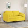 VidaXL 2-seater Sofa with Light Yellow Pillows 120 Cm Fabric, Sofa, Loveseat, Living Room Sofa, Sofas, Sofa 3200842