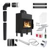 Fireplace KRATKI FLOKI S 8kW EKO Ø160 Black Closing Built-in Kit