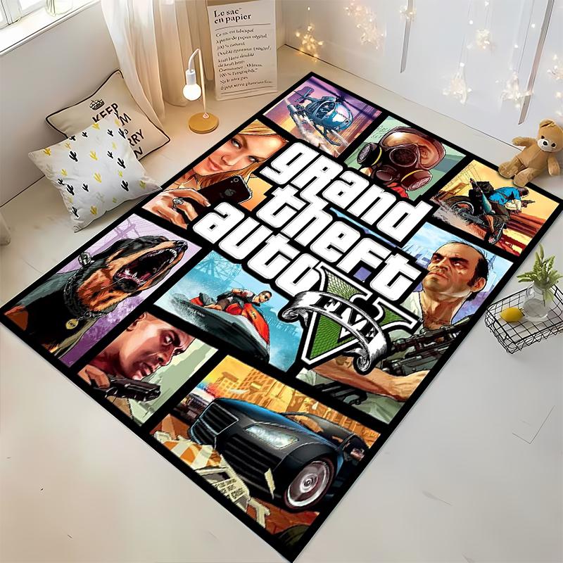 Grand Theft Auto V Game Art Rug Design. Non-slip rug suitable for living room and bedroom sofas sofas.