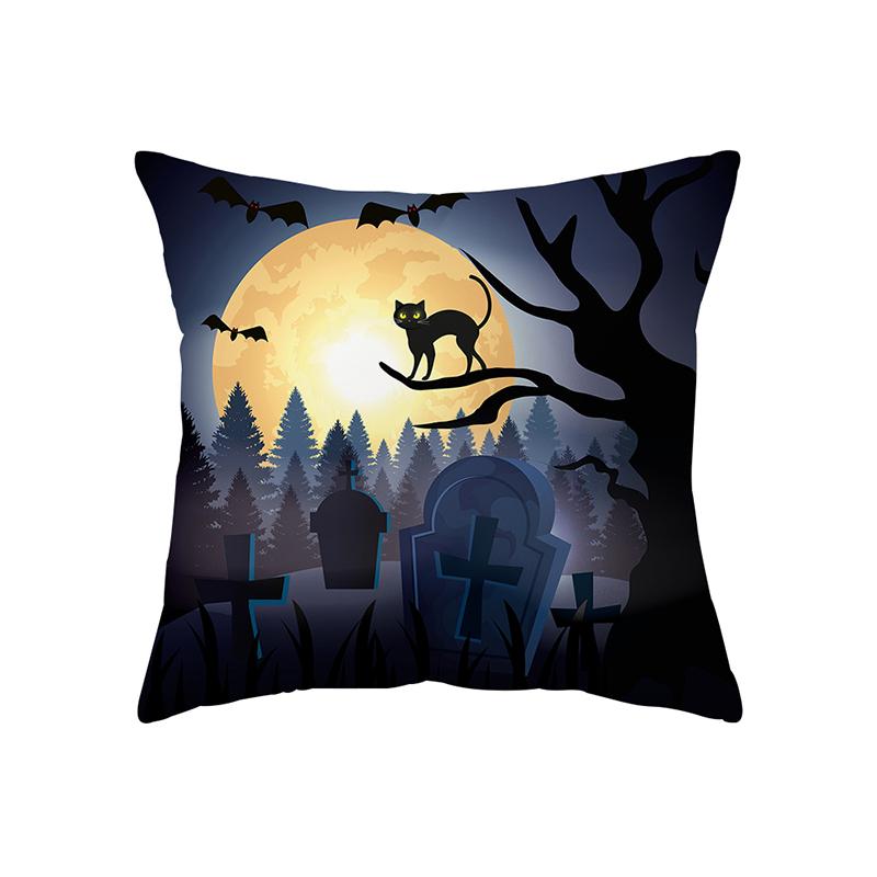 Horror Halloween Theme Pumpkin Print Pattern Cushion Cover Home Living Room Sofa Decoration Square Pillow Pillow Cover