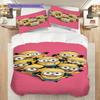 Minions Blue Background Threepiece Set 1 Duvet Cover 2 Pillowcase Without Core Duvet Cover And Pillowcase Bedding Set Soft And Comfortable