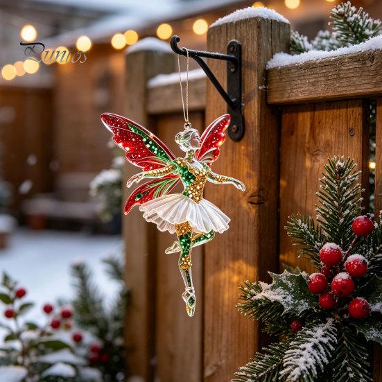 Festive Party Supplies 2Pcs Glitter Ballet Girl Keychain, 2D Acrylic Hanging Pendant for Bag Backpack, Sparkling Ornaments Trees Dancer Car